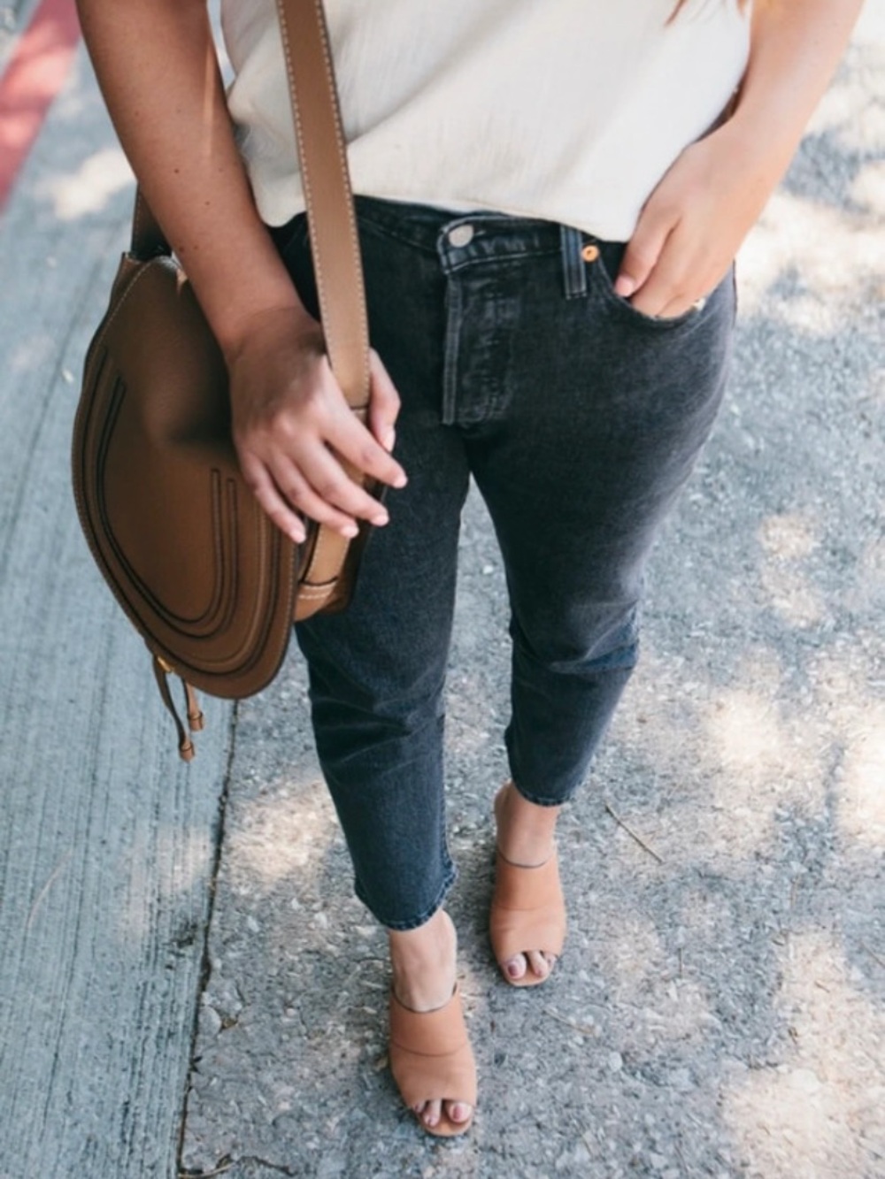 Levi's Black Washed Straight Leg Jeans